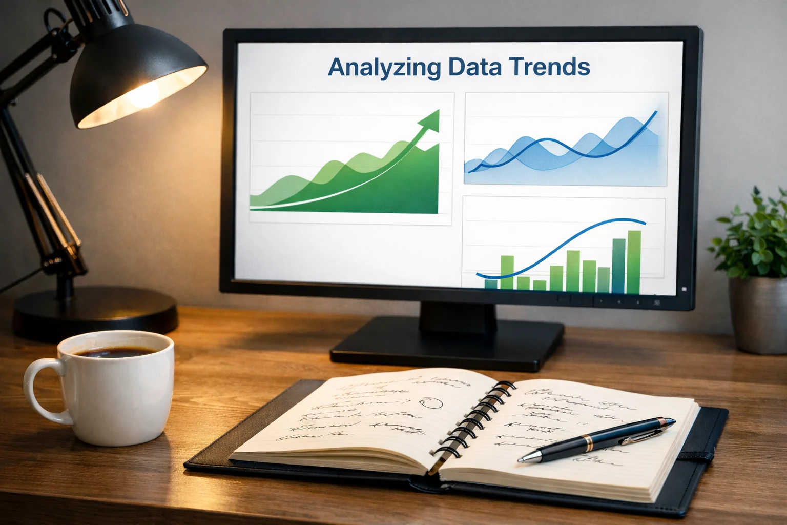 Analyste sportif étudiant des données de performance sur écran avec bloc-notes