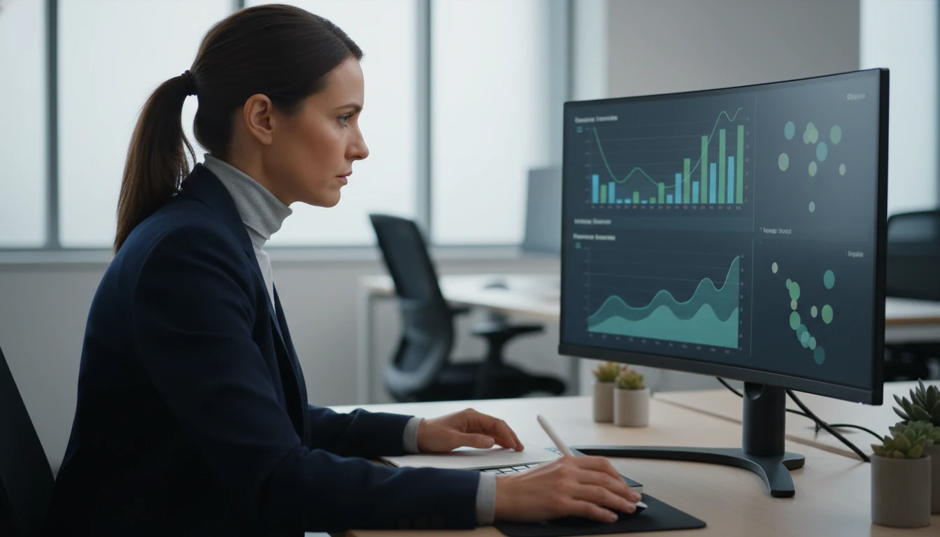 Analyste sportif étudiant des statistiques de football sur écran