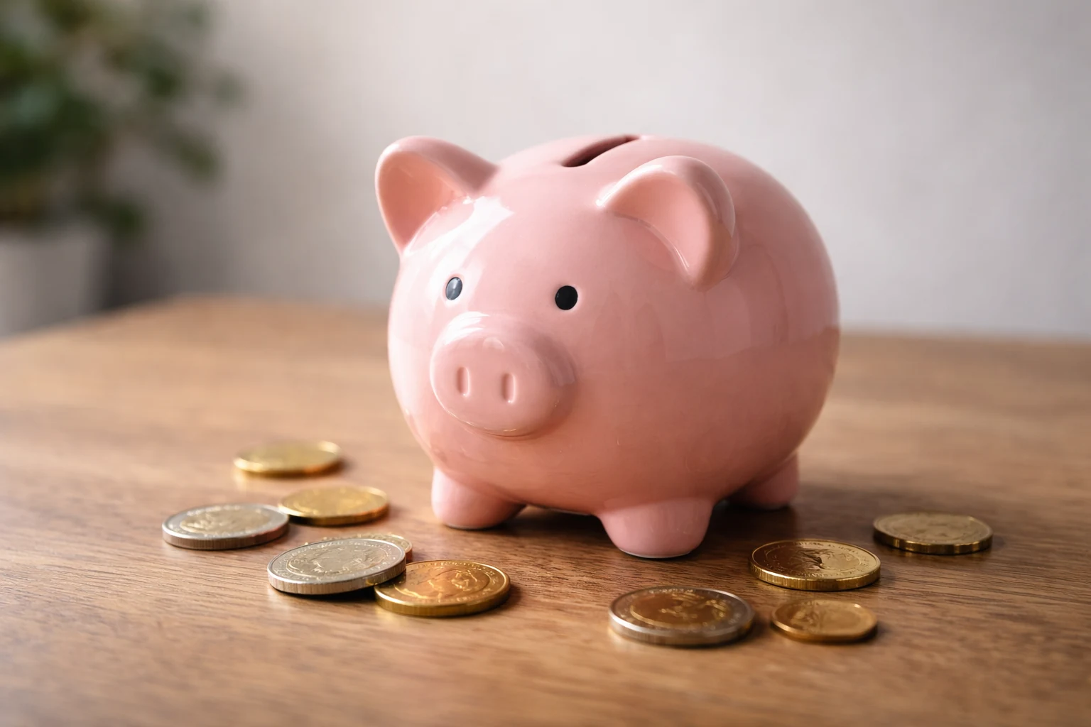 Tirelire et pièces de monnaie représentant un capital de jeu