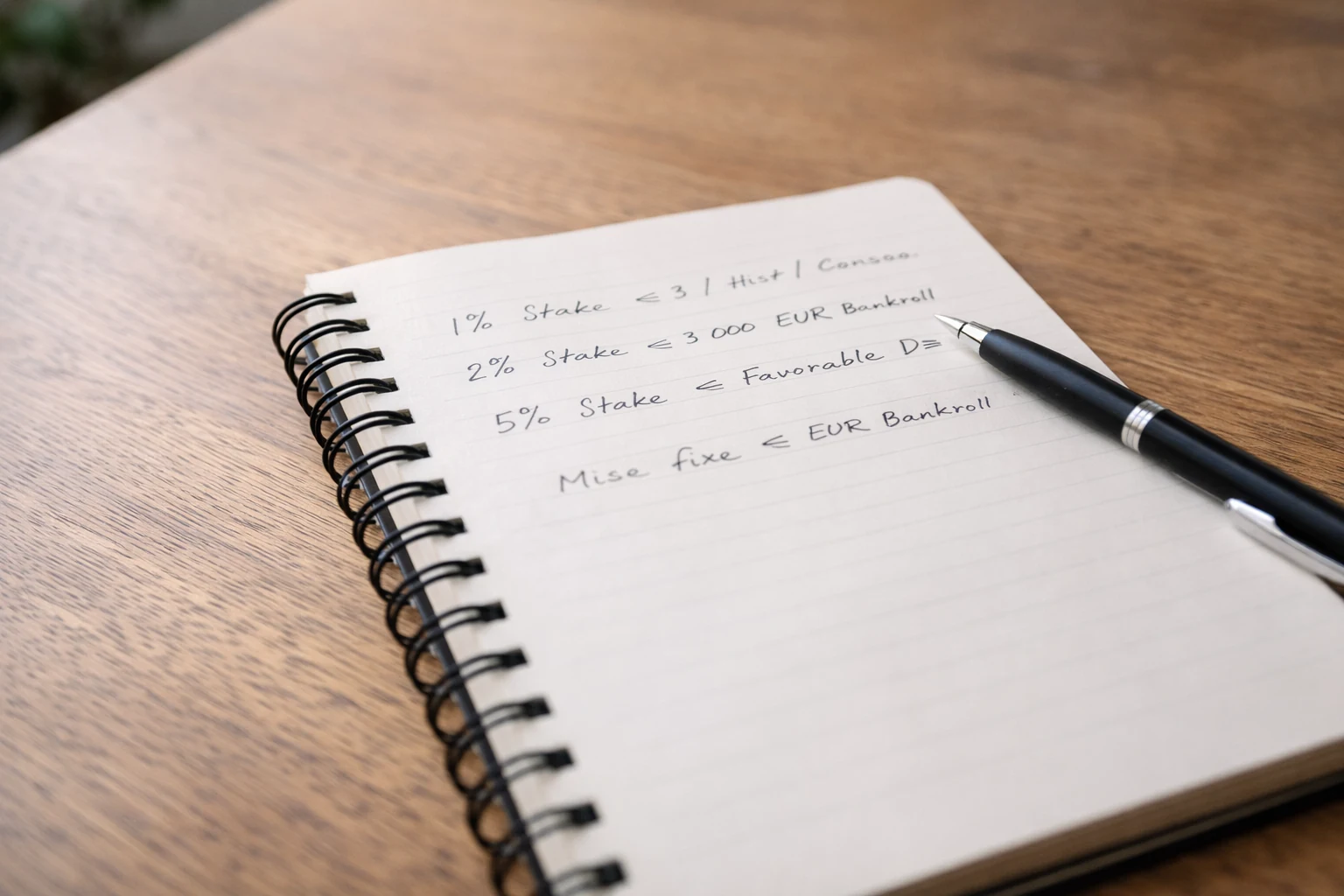 Bloc-notes avec liste de chiffres et pourcentages manuscrits