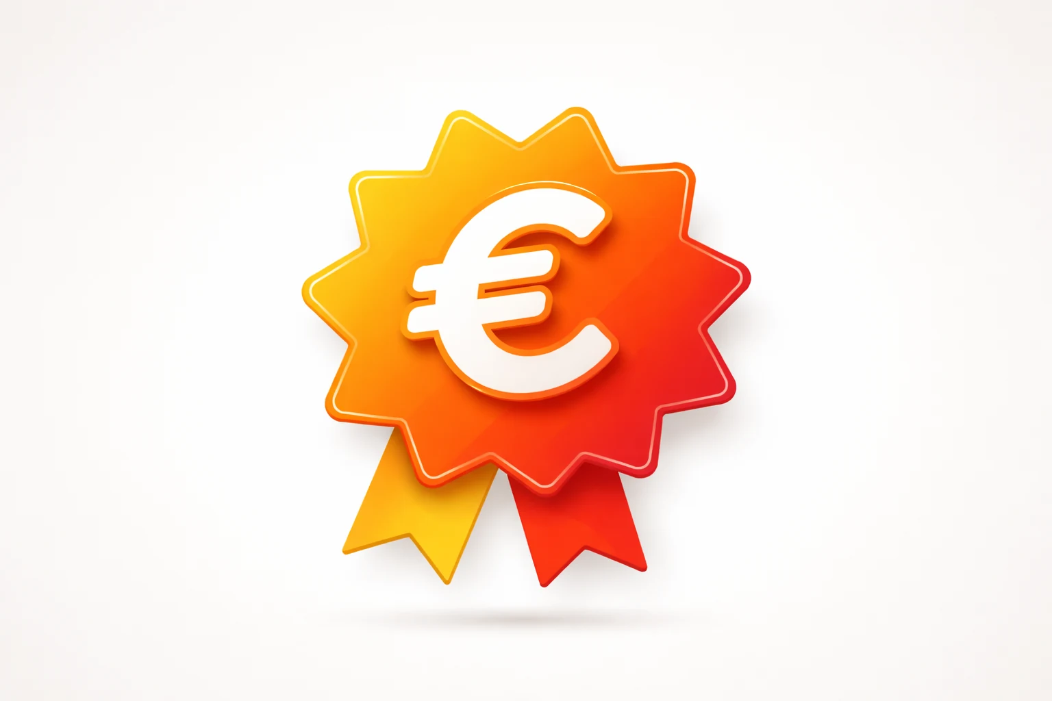 Étiquette promotionnelle avec symbole euro sur fond coloré