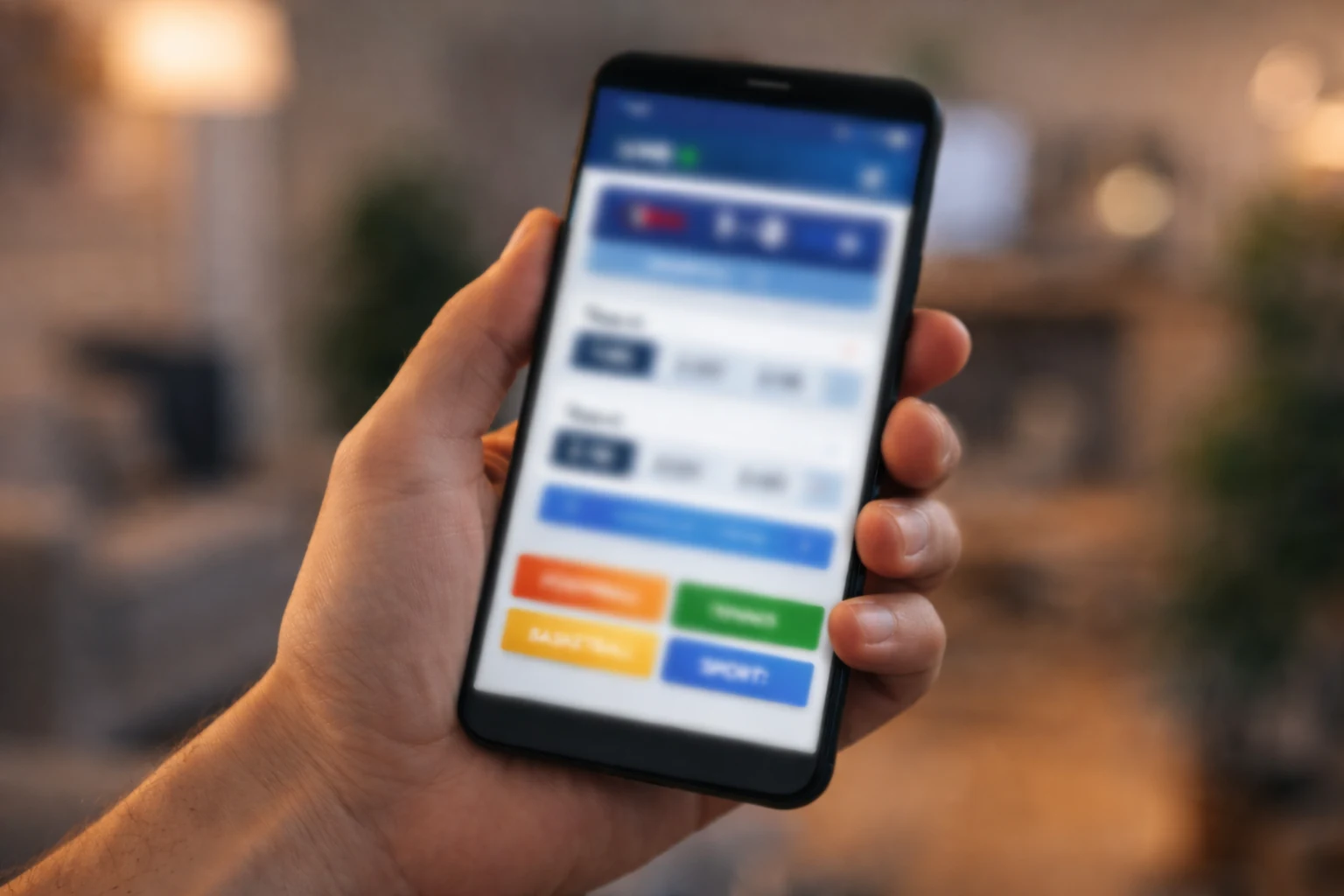 Interface d'application mobile de paris sportifs moderne